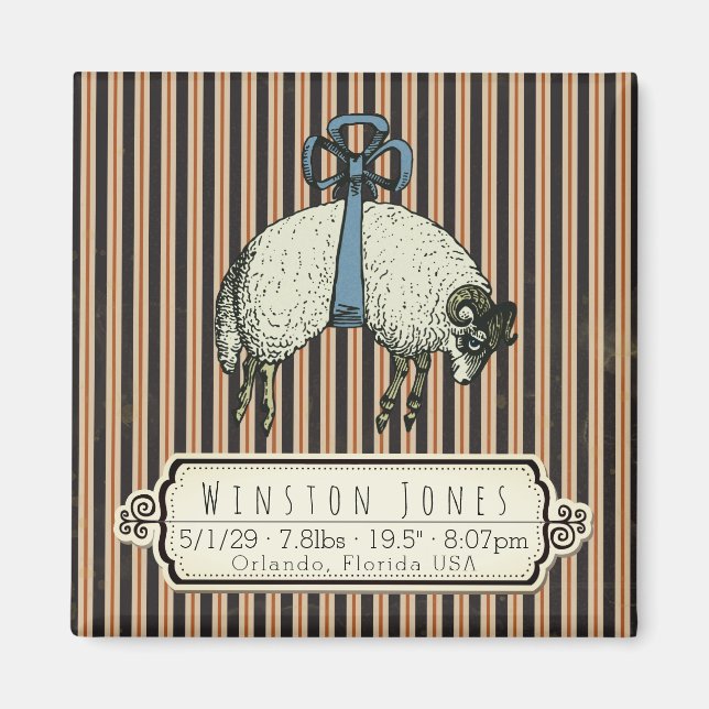 Söt Bow Sheep™ Collection - Birginfo / Magnet (Framsidan)