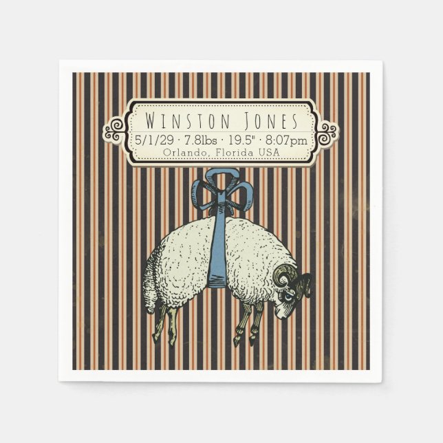 Söt Bow Sheep™ Collection - Birginfo / Pappersservett (Framsidan)