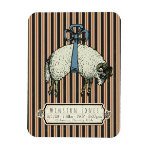 Söt Bow Sheep Collection™ - Födelseinformation / Magnet