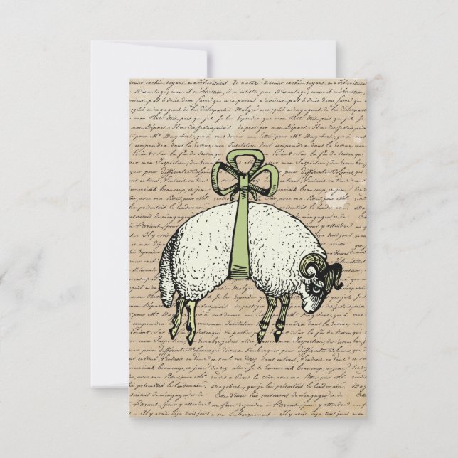Söt Bow Sheep ~ Inbjudningar (Framsida)