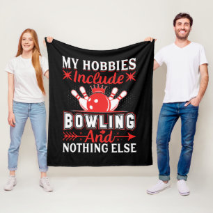 Söt bowlingshobby-ordkonst fleecefilt