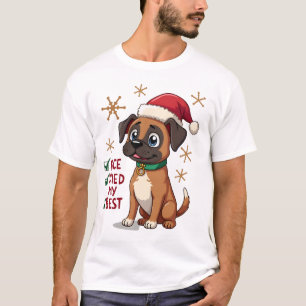Söt Boxer hund Jul Trevlig Gjorde mitt Bästa  ( T Shirt