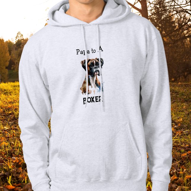 Söt Boxer Pappa Brun Personliggör Hoodie (stylish and simple)
