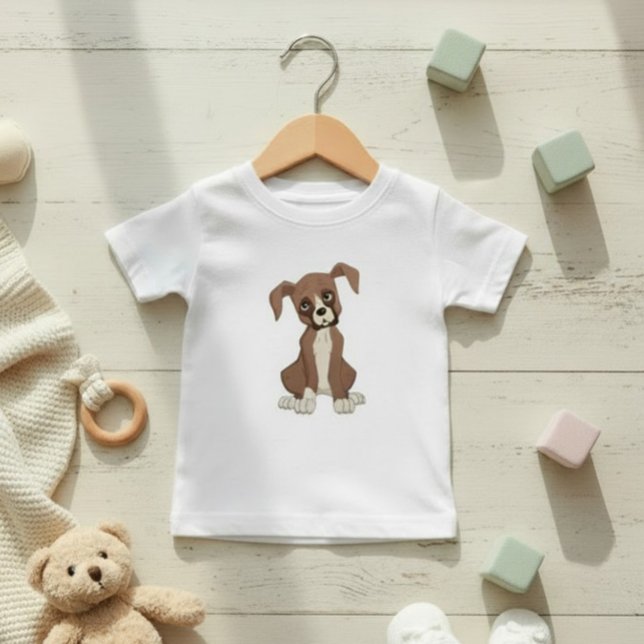 Söt Boxer Valp Hund Bebis eller Småbarn Tee (Skapare uppladdad)