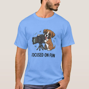 Söt boxerhund fotografering grafik mörk färg t shirt