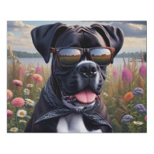 Söt boxerhund med solglasögon