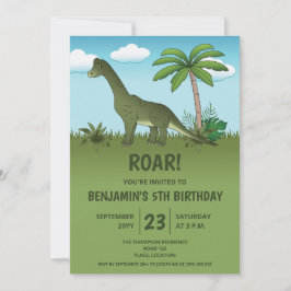 Söt Brachiosaurus Dinosaurie Barnkalas Inbjudningar