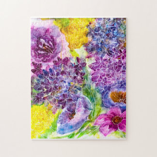 Söt bräcklighet Modern Blommigt vattenfärg Pussel