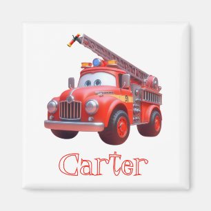 Söt brandbil magnet