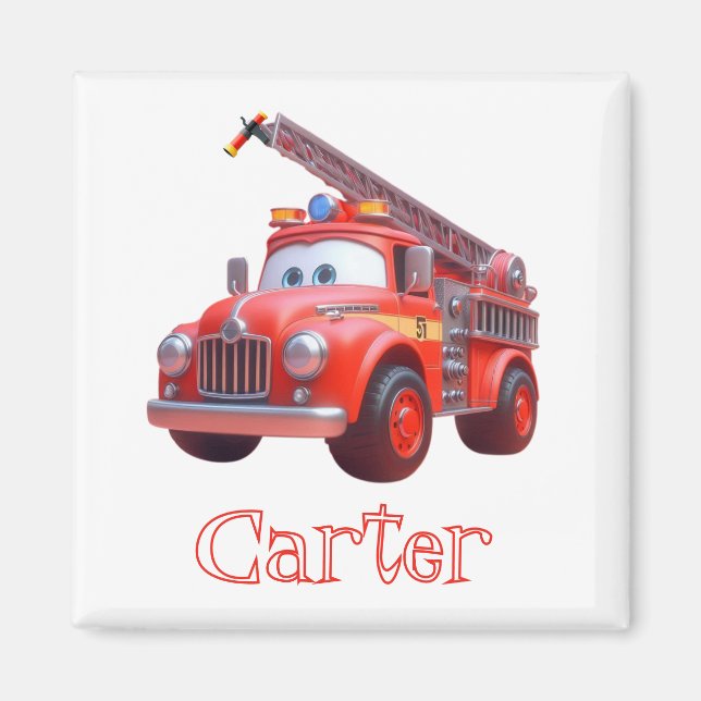 Söt brandbil magnet (Framsidan)