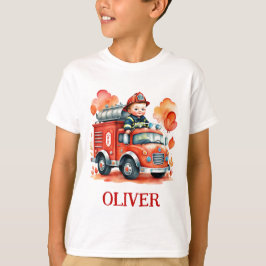Söt brandbil och brandman t shirt