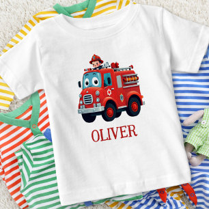 Söt brandbil och brandman t shirt