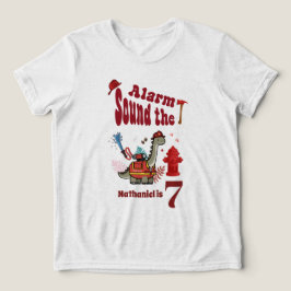 Söt brandman-dinosaurie rytande och räddning födel t shirt