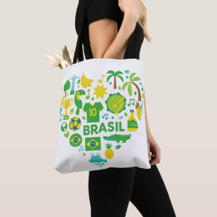 Söt Brasilien-hjärta – Brasilien-souvenir, present Tygkasse