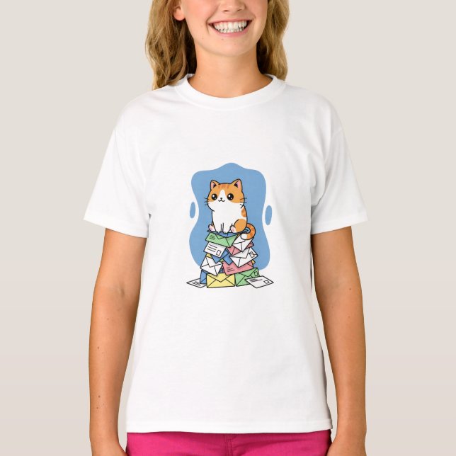 Söt brevkat för barn t shirt (Framsida)
