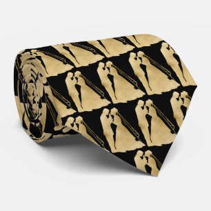 Söt Bride Groom Black guld bröllop Slips