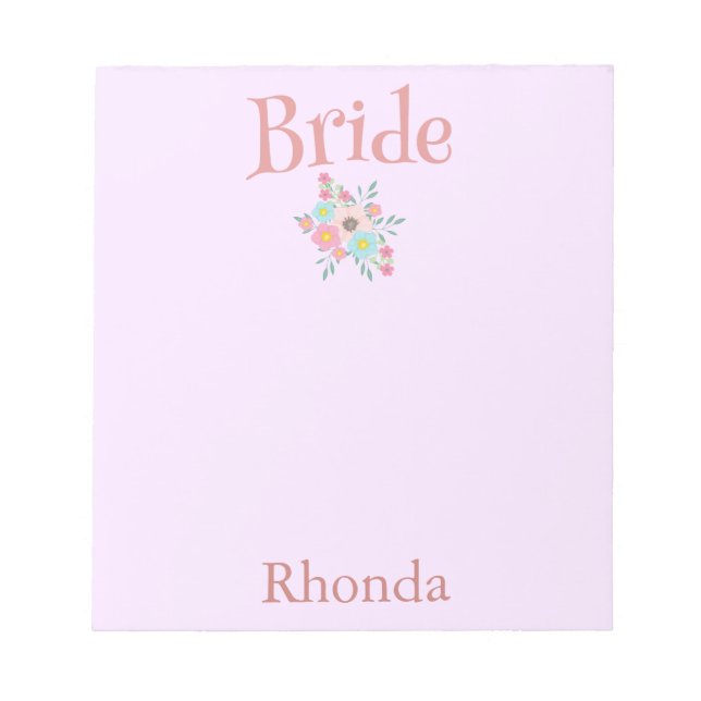 Söt Bride Personalize Anteckningsblock (Framsida)