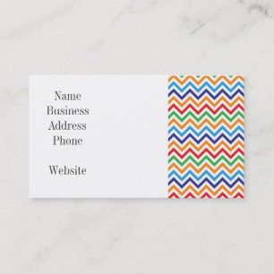 Söt Bright Colorful Zig Zag Chevron Rand Visitkort