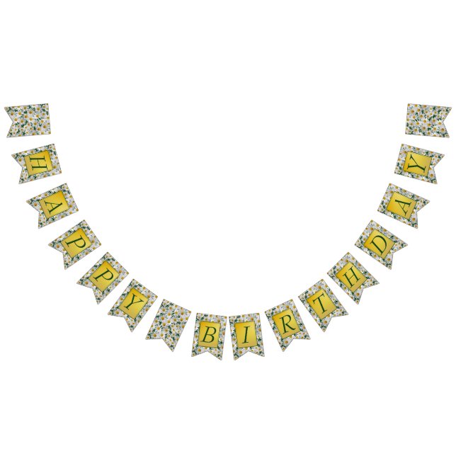 Söt Bright Daisy Grattis på födelsedagen Vimplar (Alla)