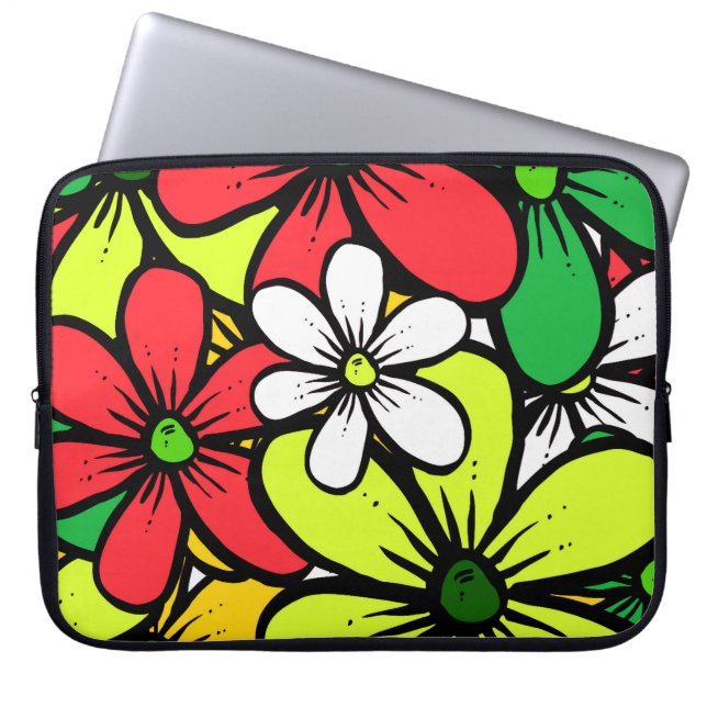 Söt Bright Grouping of Summer Flowers Laptop Fodral (Framsidan)