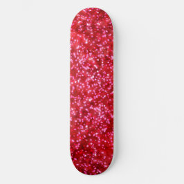 Söt Bright Red Faux Glitter Design Mini Skateboard Bräda 18,5 Cm