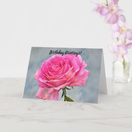 Söt Bright Rosa ros stäng upp födelsedagsteckenkor Kort