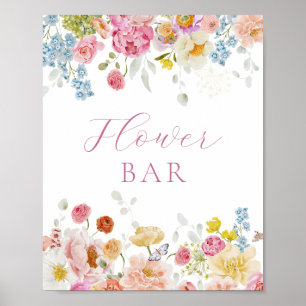 Söt Bright Wildblommor Flower Pub Poster
