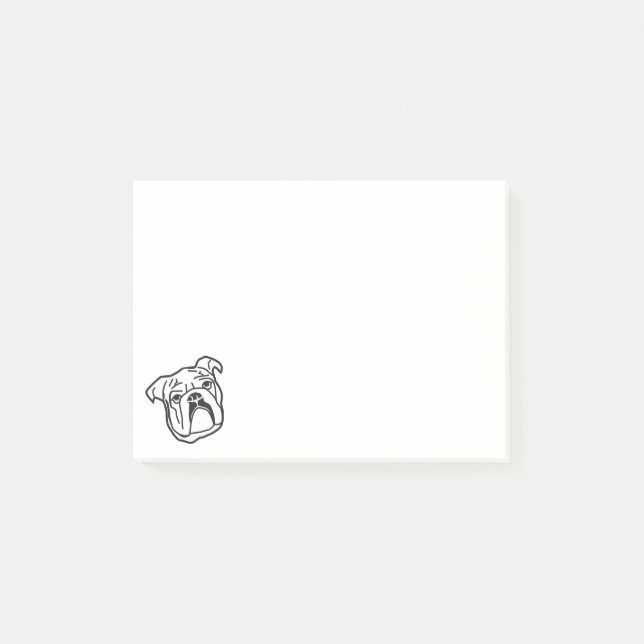 Söt brittisk bulldoggspersonaliserad post-it block (Framsida)