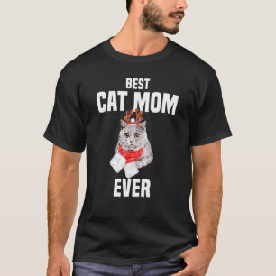 Söt brittisk korthårig katt med renkostym t shirt