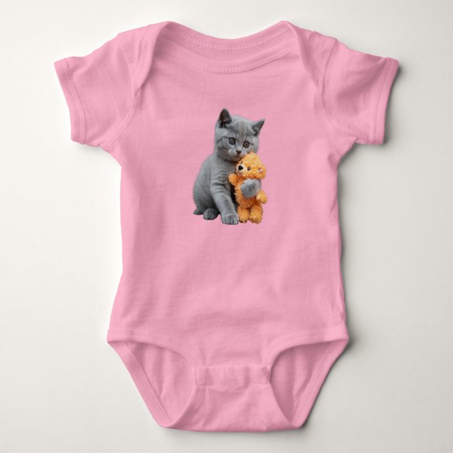 Söt brittisk korthårig Teddy  T Shirt (Framsida)