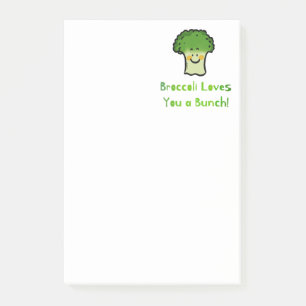 Söt Broccoli Skämt Serieteckning Design Post-it Block