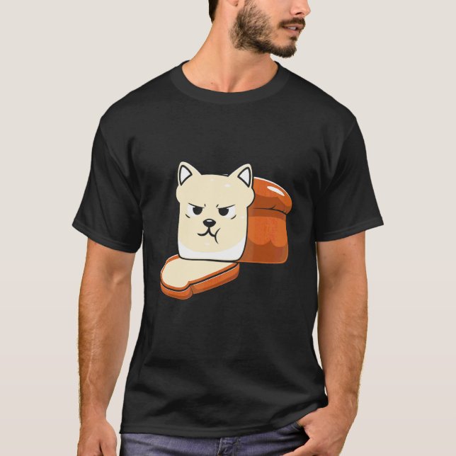 Söt Bröd Katt Halloween T Shirt (Framsida)