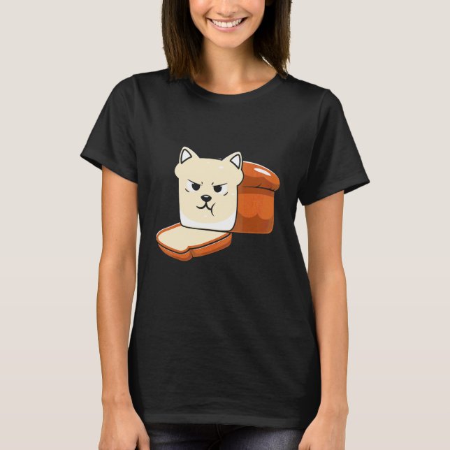 Söt Bröd Katt Halloween T Shirt (Framsida)