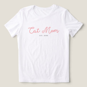 Söt Broderad Kattälskande Mamma Lägg Till Din Text T Shirt
