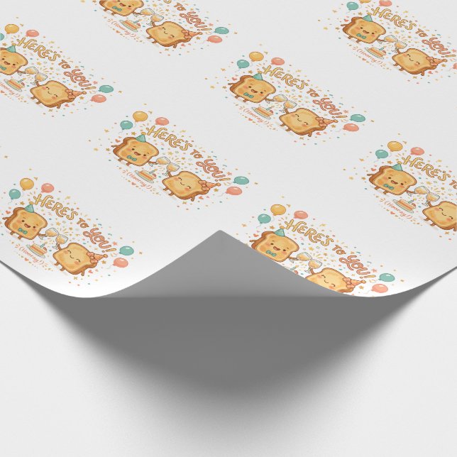 Söt Brödskiva Firar Hälsning Presentpapper (Hörn)