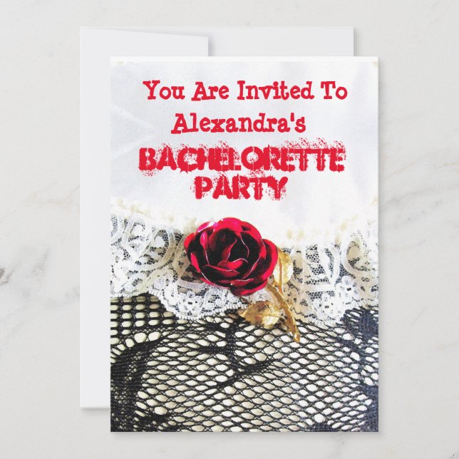 Söt bröllop garter girly bachelorette Party Inbjudningar (Framsida)