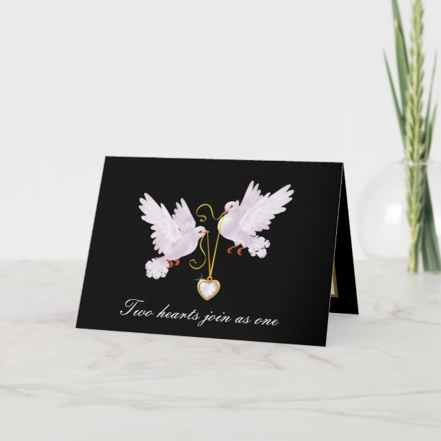 Söt bröllop love birds lägger till känslor kort (Framsida)