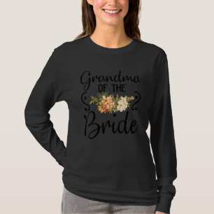 Söt bröllopsdusch bröllopsblomma farmor till brude t shirt