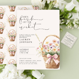 Söt Bröllopsfest för Nyförlovade med Blommotiv Inbjudningar
