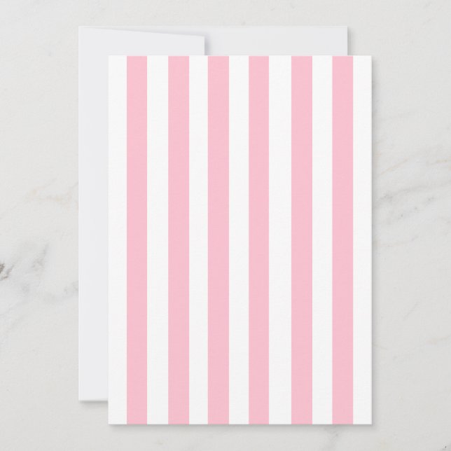 Söt bröllopsfest rosa randig inbjudningar (Framsida)