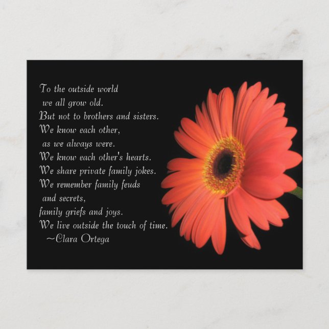 Söt bror / syster syskon födelsedag vykort (Framsida)