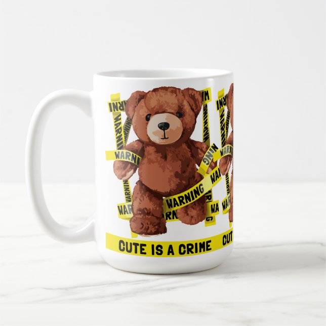 Söt brottsbekämpande teddybjörn kaffemugg (Vänster)