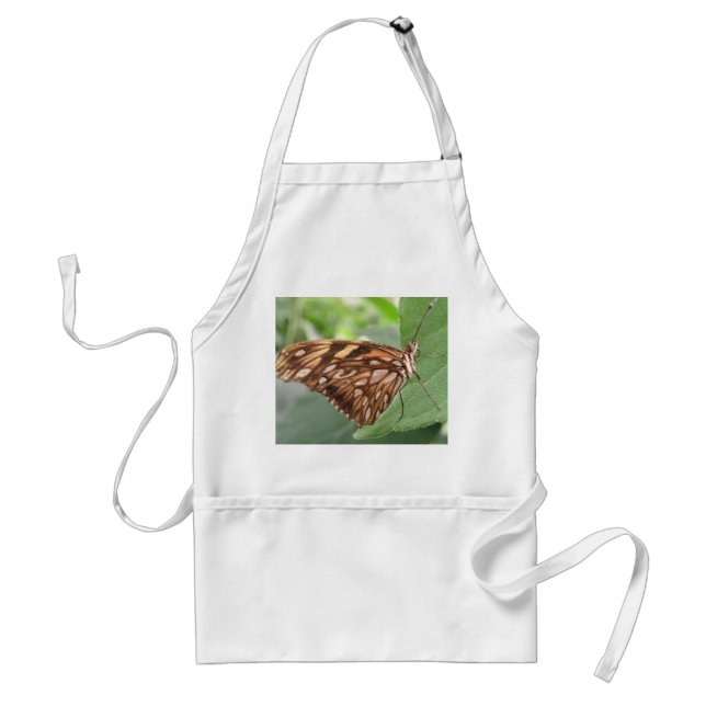 Söt Brown Butterfly Apron Förkläde (Framsidan)