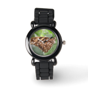 Söt Brown Butterfly Glitter Watch Armbandsur