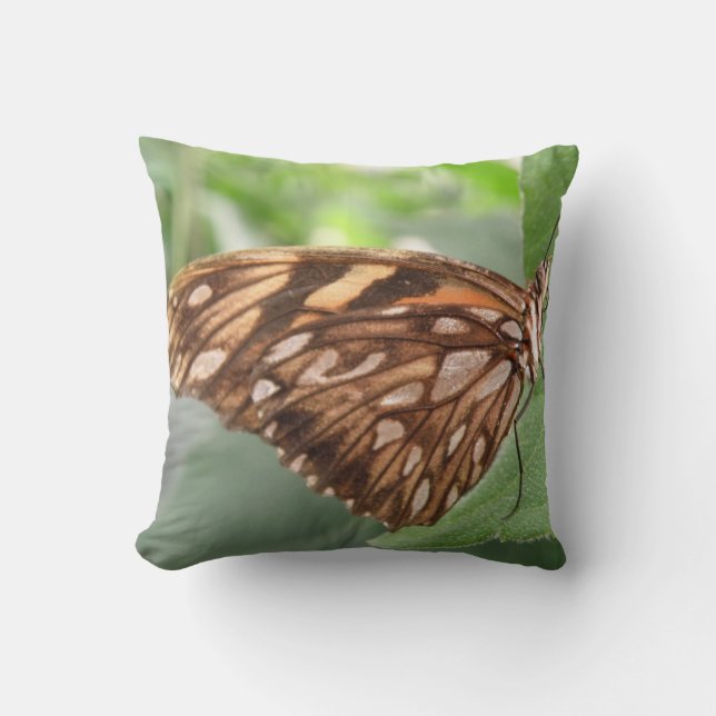 Söt Brown Butterfly Pillow Kudde (Framsida)