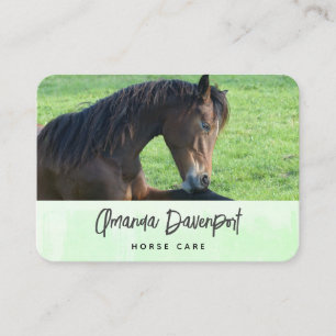 Söt Brown Horse Lutning i Grass Visitkort