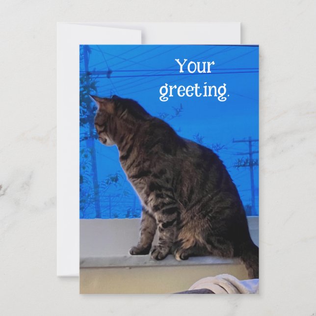Söt Brown Tabby katt Anpassningsbar Greeting Cards (Framsida)