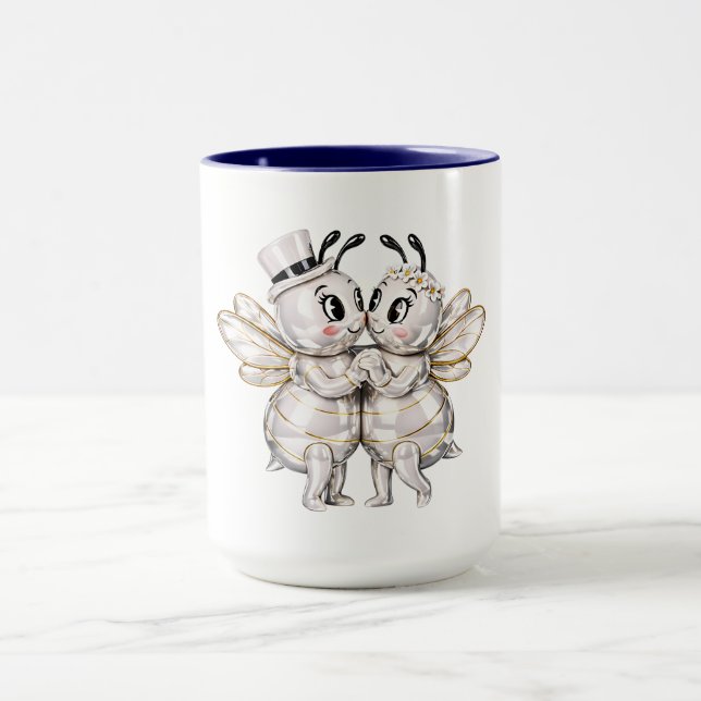 Söt brud & brudgumme Bipärar couple Mugg (Center)