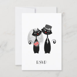 Söt Brud | Brudgumme Bröllop Katter Personlig RSVP OSA Kort
