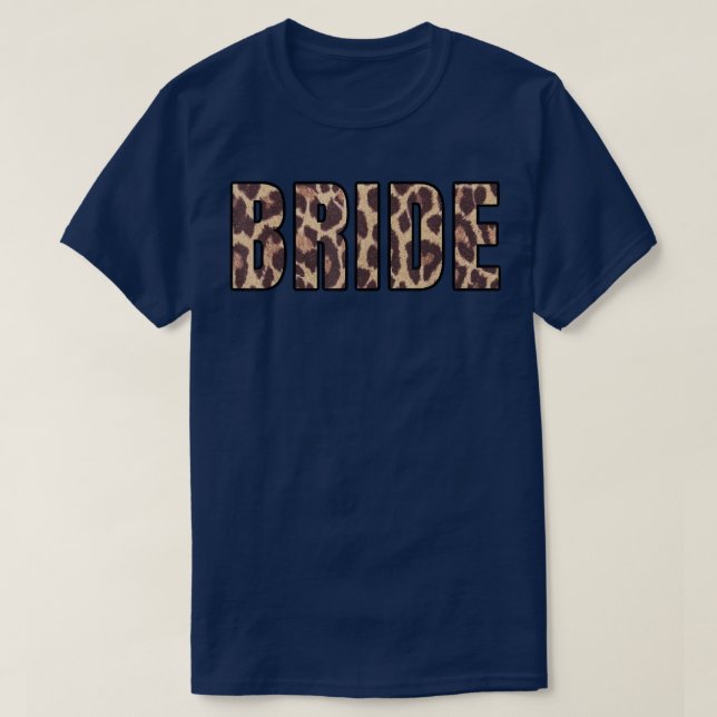 Söt brud leopardtryck bröllop brudtjejfest t shirt (Design framsida)